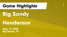 Big Sandy  vs Henderson Game Highlights - Aug. 15, 2020