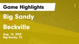Big Sandy  vs Beckville Game Highlights - Aug. 18, 2020