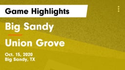 Big Sandy  vs Union Grove  Game Highlights - Oct. 15, 2020