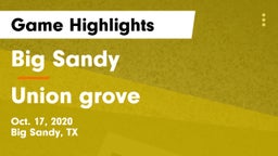 Big Sandy  vs Union grove Game Highlights - Oct. 17, 2020