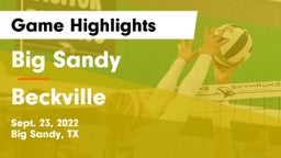 Big Sandy  vs Beckville  Game Highlights - Sept. 23, 2022
