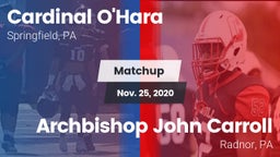 Matchup: Cardinal O'Hara vs. Archbishop John Carroll  2020