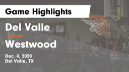 Del Valle  vs Westwood  Game Highlights - Dec. 4, 2020