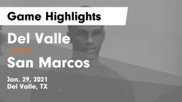Del Valle  vs San Marcos  Game Highlights - Jan. 29, 2021