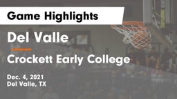 Del Valle  vs Crockett Early College  Game Highlights - Dec. 4, 2021