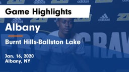 Albany  vs Burnt Hills-Ballston Lake  Game Highlights - Jan. 16, 2020
