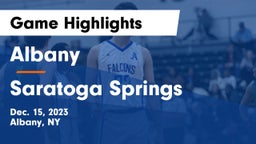 Albany  vs Saratoga Springs  Game Highlights - Dec. 15, 2023