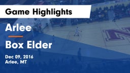 Arlee  vs Box Elder Game Highlights - Dec 09, 2016
