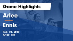Arlee  vs Ennis Game Highlights - Feb. 21, 2019