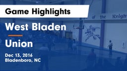 West Bladen  vs Union  Game Highlights - Dec 13, 2016