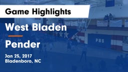 West Bladen  vs Pender Game Highlights - Jan 25, 2017