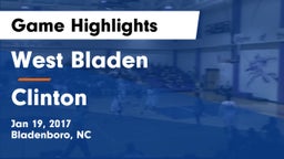 West Bladen  vs Clinton Game Highlights - Jan 19, 2017