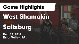 West Shamokin  vs Saltsburg  Game Highlights - Dec. 13, 2018