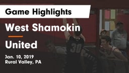 West Shamokin  vs United  Game Highlights - Jan. 10, 2019