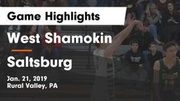 West Shamokin  vs Saltsburg  Game Highlights - Jan. 21, 2019