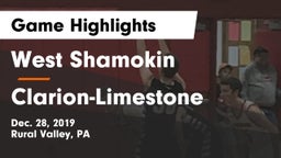 West Shamokin  vs Clarion-Limestone  Game Highlights - Dec. 28, 2019