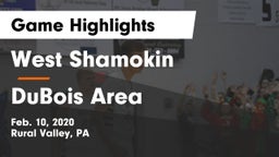 West Shamokin  vs DuBois Area  Game Highlights - Feb. 10, 2020