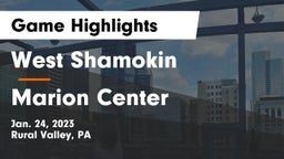West Shamokin  vs Marion Center  Game Highlights - Jan. 24, 2023