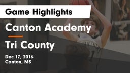 Canton Academy  vs Tri County Game Highlights - Dec 17, 2016