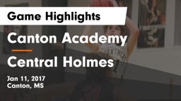 Canton Academy  vs Central Holmes Game Highlights - Jan 11, 2017