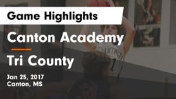 Canton Academy  vs Tri County Game Highlights - Jan 25, 2017