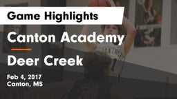 Canton Academy  vs Deer Creek Game Highlights - Feb 4, 2017