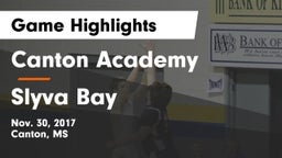 Canton Academy  vs Slyva Bay Game Highlights - Nov. 30, 2017