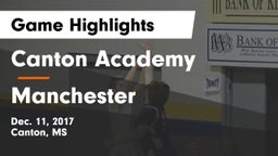 Canton Academy  vs Manchester Game Highlights - Dec. 11, 2017