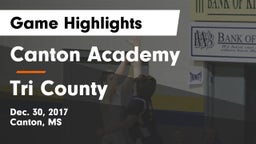 Canton Academy  vs Tri County Game Highlights - Dec. 30, 2017