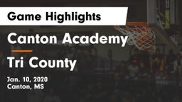 Canton Academy  vs Tri County Game Highlights - Jan. 10, 2020