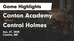 Canton Academy  vs Central Holmes Game Highlights - Jan. 27, 2020