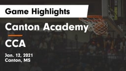 Canton Academy  vs CCA Game Highlights - Jan. 12, 2021