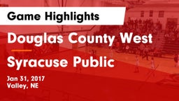 Douglas County West  vs Syracuse Public  Game Highlights - Jan 31, 2017