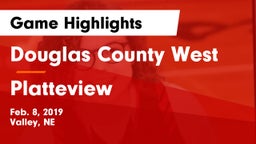 Douglas County West  vs Platteview  Game Highlights - Feb. 8, 2019