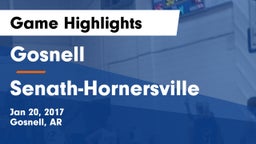 Gosnell  vs Senath-Hornersville  Game Highlights - Jan 20, 2017