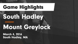 South Hadley  vs Mount Greylock Game Highlights - March 4, 2016