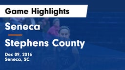 Seneca  vs Stephens County  Game Highlights - Dec 09, 2016
