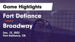 Fort Defiance  vs Broadway  Game Highlights - Jan. 13, 2022