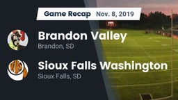 Recap: Brandon Valley  vs. Sioux Falls Washington  2019
