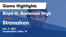 Boyd H. Anderson High vs Stranahan  Game Highlights - Jan. 9, 2021