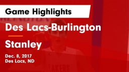 Des Lacs-Burlington  vs Stanley  Game Highlights - Dec. 8, 2017