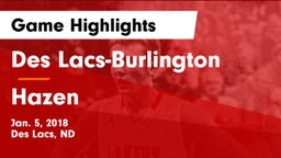 Des Lacs-Burlington  vs Hazen  Game Highlights - Jan. 5, 2018
