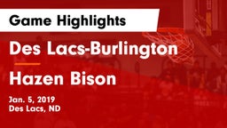 Des Lacs-Burlington  vs Hazen Bison Game Highlights - Jan. 5, 2019
