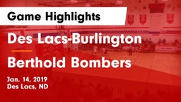 Des Lacs-Burlington  vs Berthold Bombers Game Highlights - Jan. 14, 2019