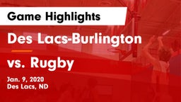 Des Lacs-Burlington  vs vs. Rugby Game Highlights - Jan. 9, 2020