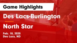 Des Lacs-Burlington  vs North Star Game Highlights - Feb. 18, 2020