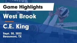 West Brook  vs C.E. King  Game Highlights - Sept. 30, 2022