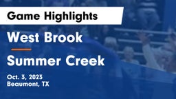West Brook  vs Summer Creek  Game Highlights - Oct. 3, 2023