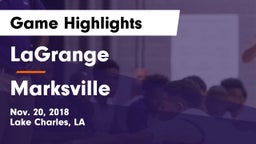 LaGrange  vs Marksville  Game Highlights - Nov. 20, 2018