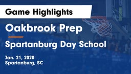 Oakbrook Prep  vs Spartanburg Day School Game Highlights - Jan. 21, 2020